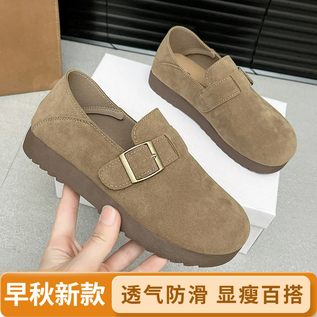 YYCORAL/宇逸瑚早秋厚底软底透气勃肯鞋复古韩版百搭女款女鞋