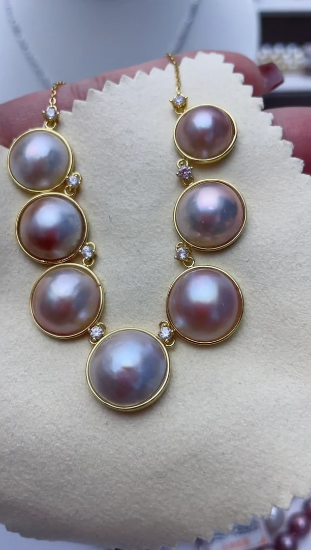 【闪购商品】拼合珍珠（马贝珠）颈饰未镶嵌W35