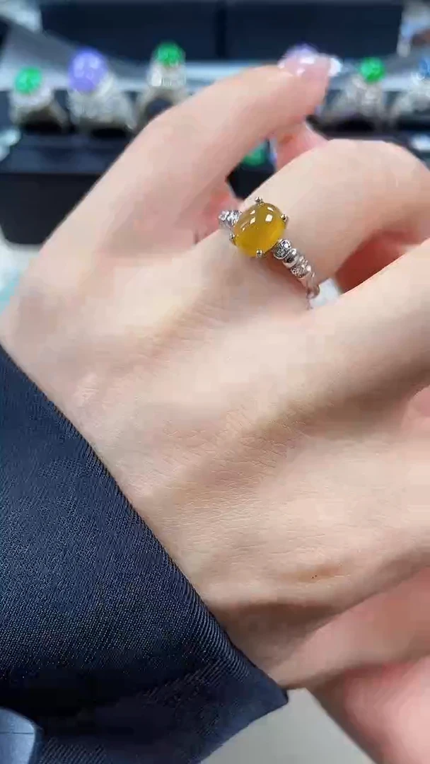 银S925镶嵌戒指翡翠4554
