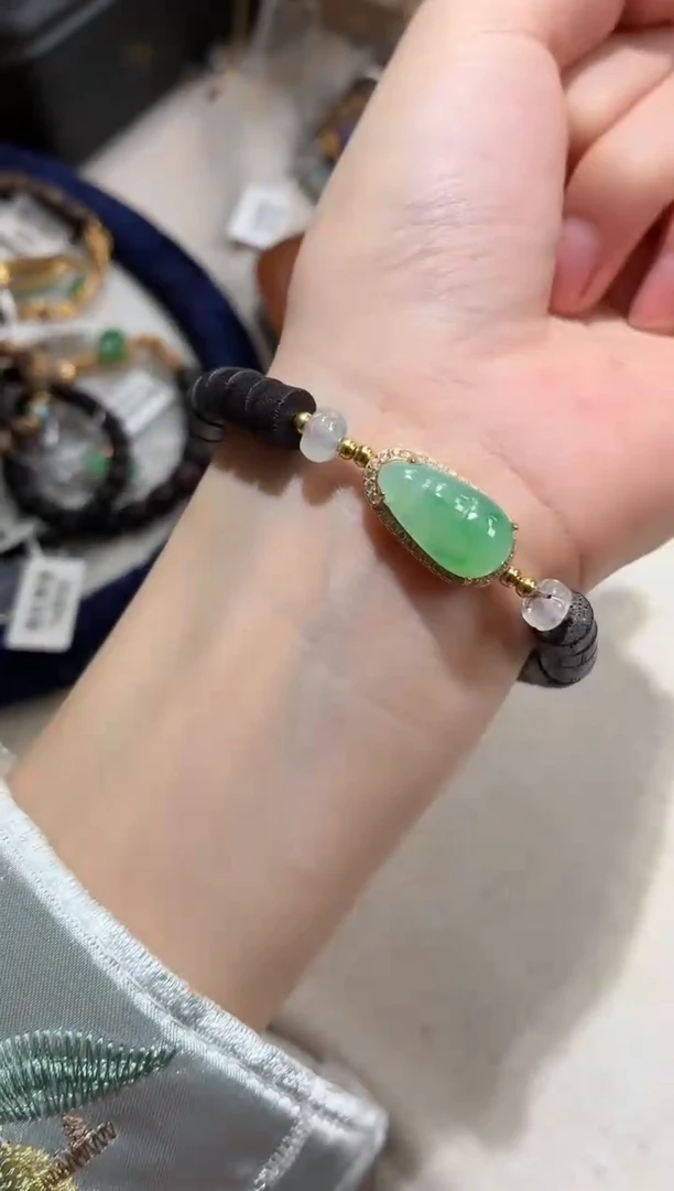 银S925镶嵌手串翡翠手串