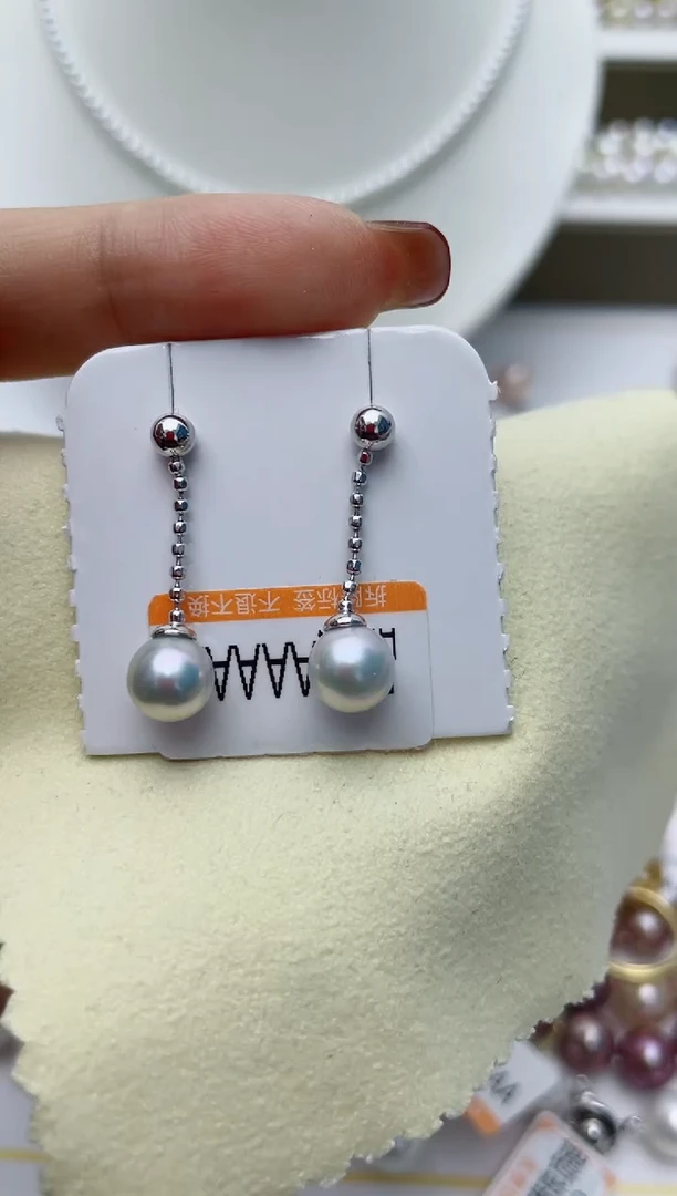 【闪购商品】海水珍珠耳饰银S925镶嵌W96