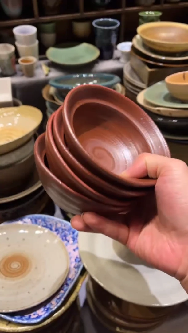 【闪购商品】瓷片160 红双圆小碗4个