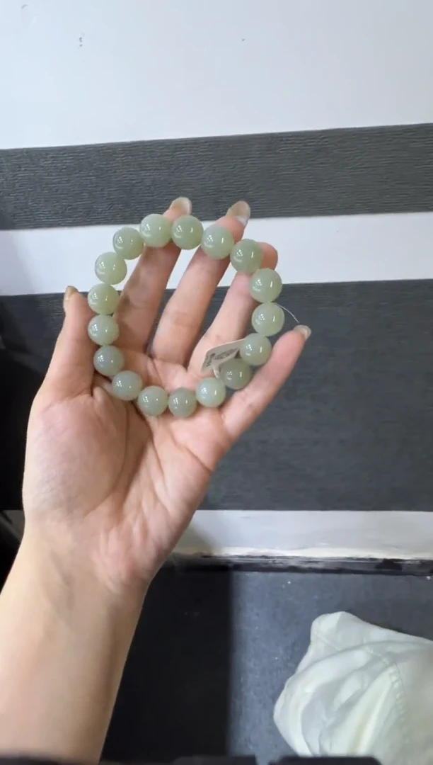 未镶嵌手串和田玉且末近矿高清白手串（产地直发）