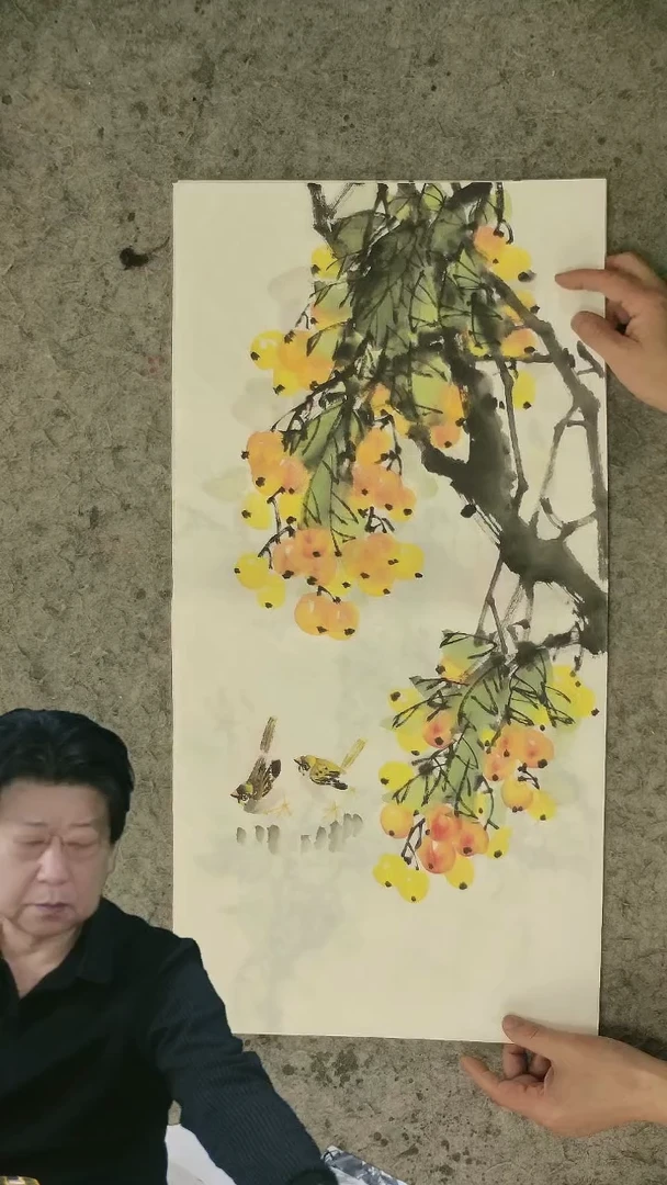 国画34*69cm  四尺四裁  写意花鸟