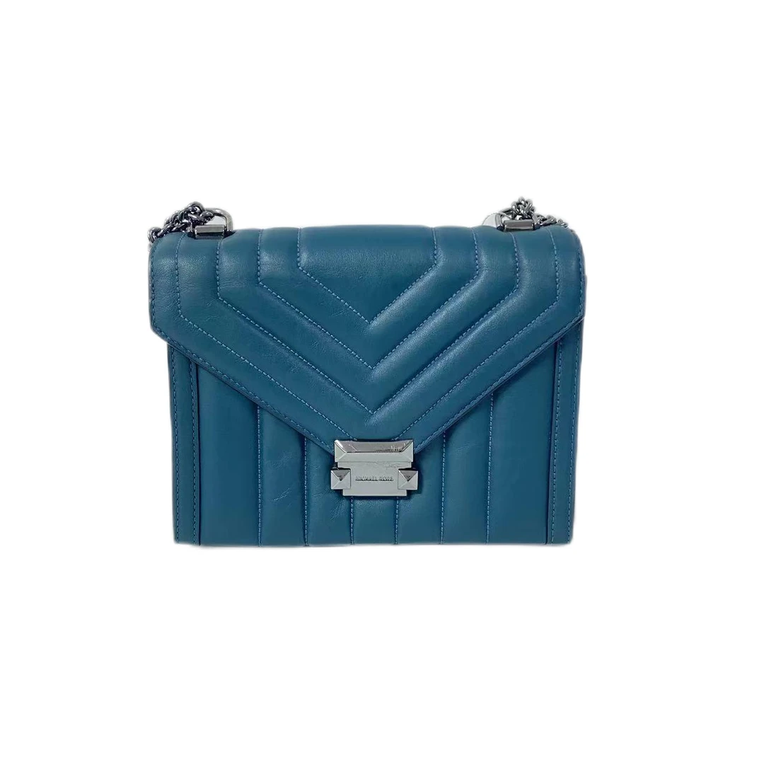 95新 MICHAEL KORS/迈克高仕 蓝色全皮单肩斜挎链条包 SH-3918-A
