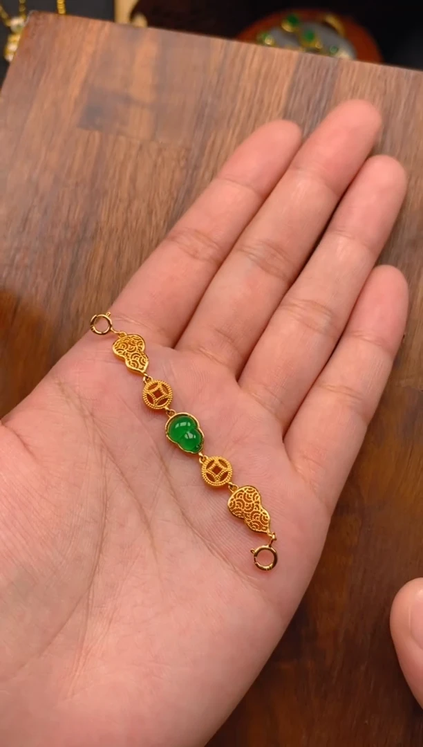 【闪购商品】翡翠吊坠(不含链)银S925镶嵌葫芦延长链