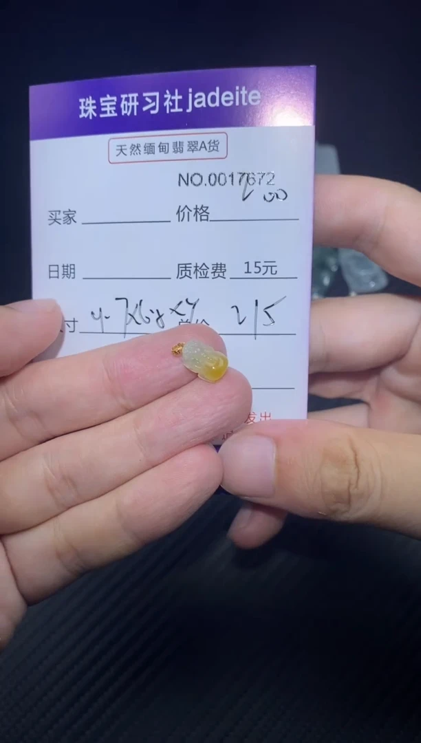 翡翠18K金镶嵌颈饰017672