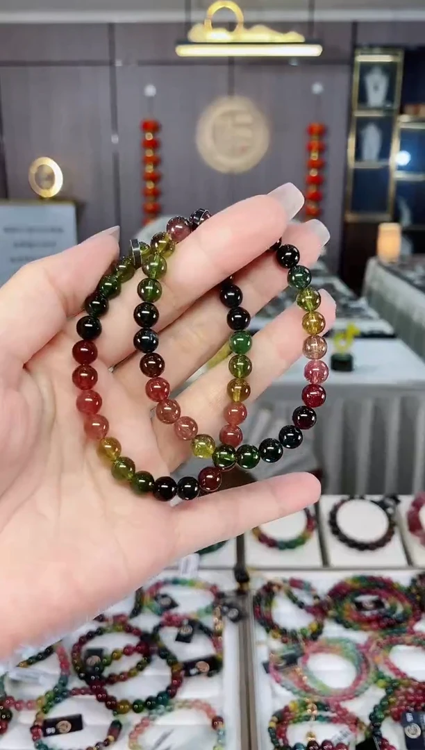 收藏级老矿碧玺单圈手串6mm+未镶嵌碧玺多样性发一条hon