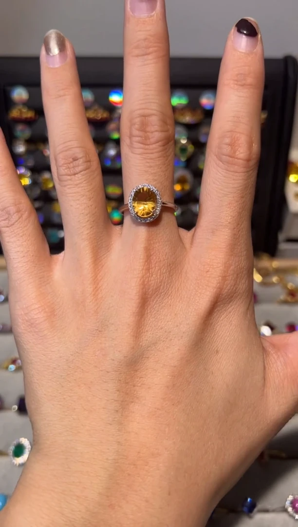 【闪购商品】黄晶戒指银S925镶嵌486135