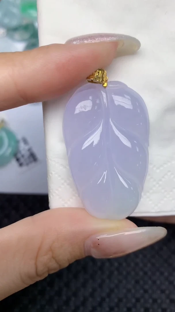 颈饰18K金镶嵌翡翠天然缅甸翡翠a货百元以上9元证书费自理