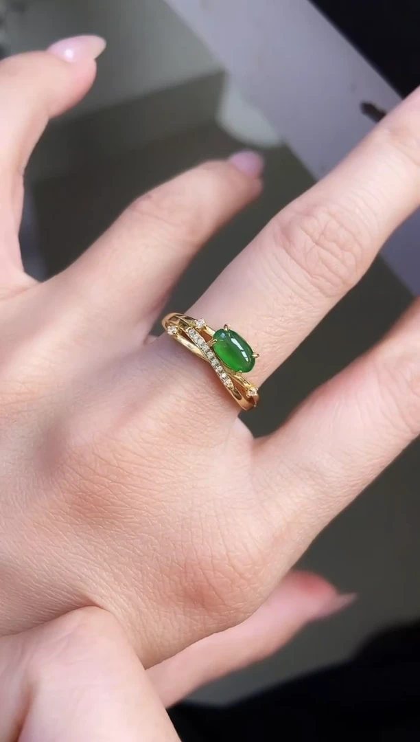 银S925镶嵌戒指翡翠12