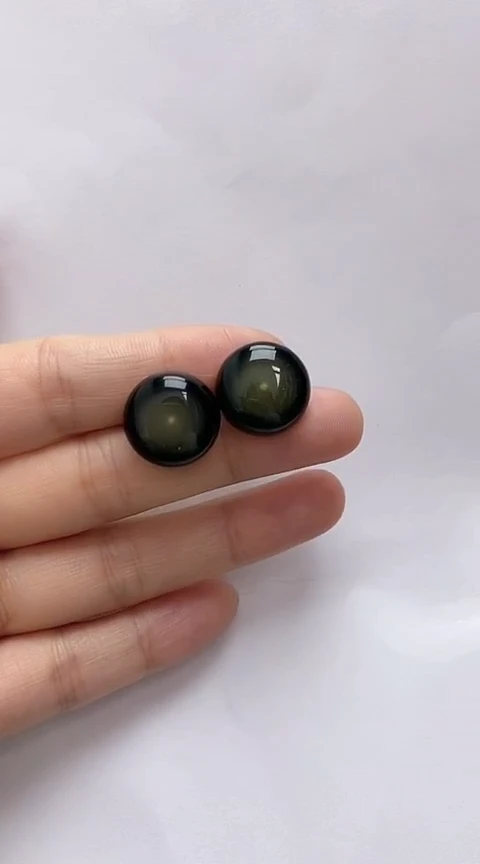 【闪购商品】琥珀裸石银S925镶嵌琥珀耳钉