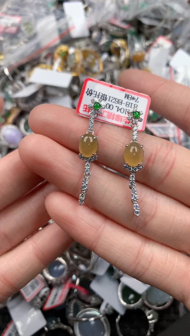 银S925镶嵌戒指翡翠222    1