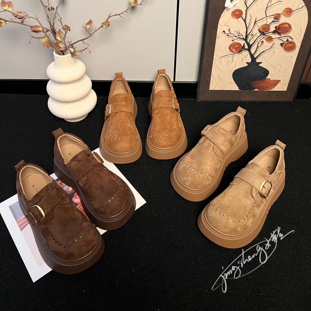 复古编织厚底勃肯鞋女2025秋季新款休闲百搭一脚蹬懒人单鞋博肯鞋