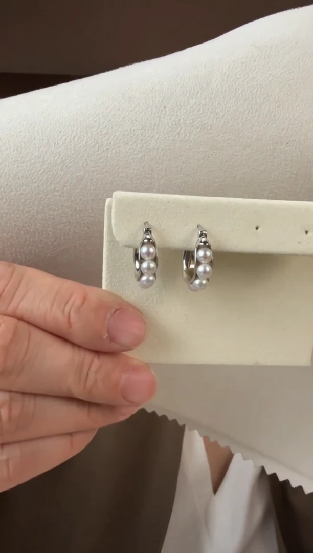 【闪购商品】淡水珍珠耳饰银S925镶嵌豆荚款（多样性发一）