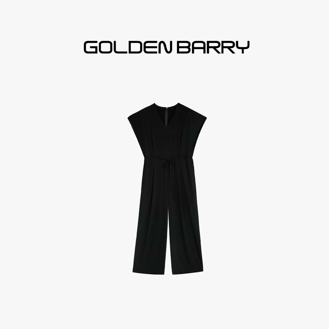 GOLDENBARRY| 513007显瘦设计师简约轻奢高腰时尚气质无袖连体裤