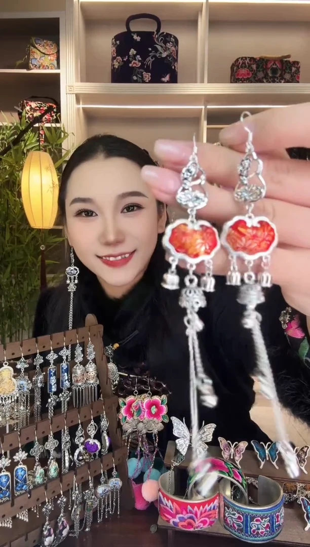 刺绣纯手工民族风耳环