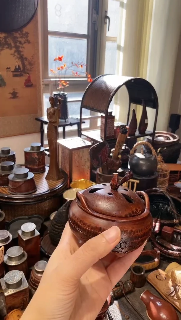 竹抻*老竹根精品雕刻香炉