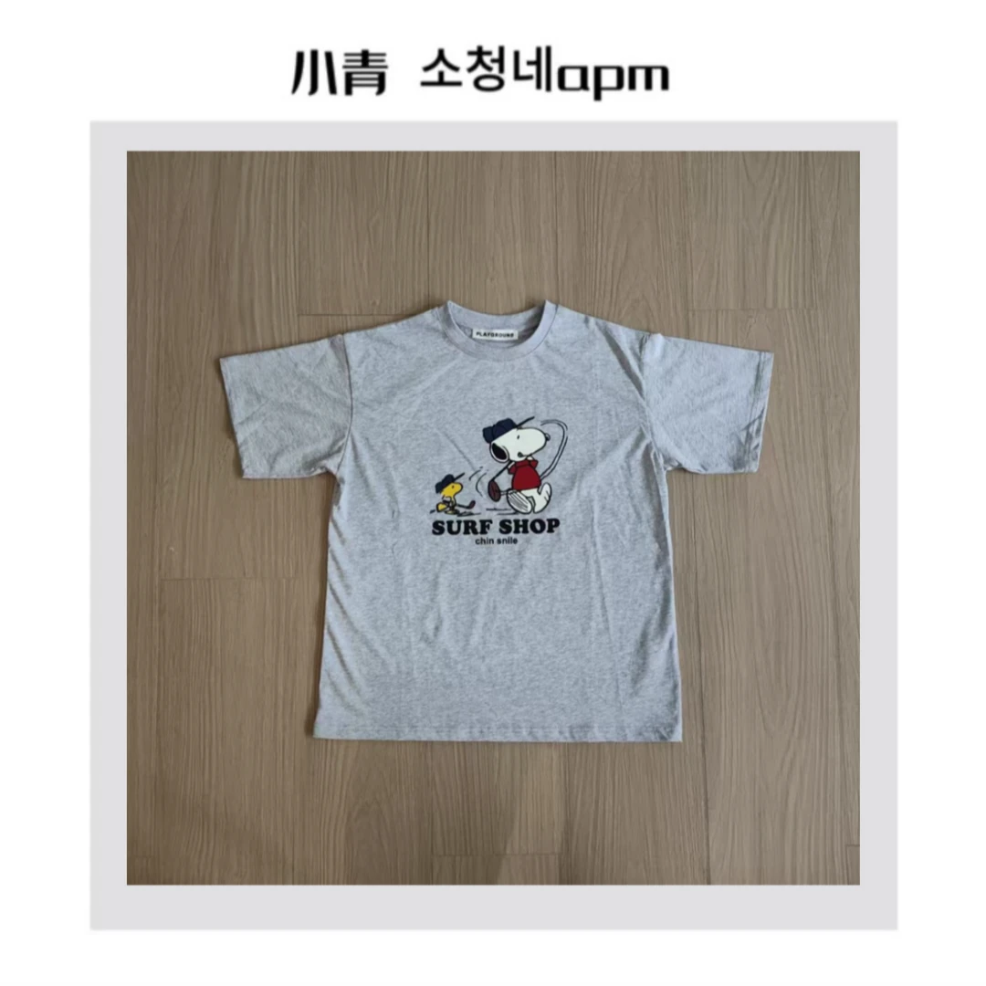 韩国东大门 两只卡通字母T恤