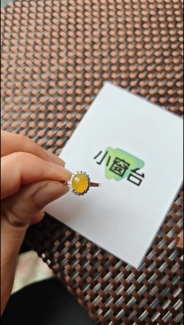 【闪购商品】翡翠戒指银S925镶嵌翡翠戒指S925银镶嵌