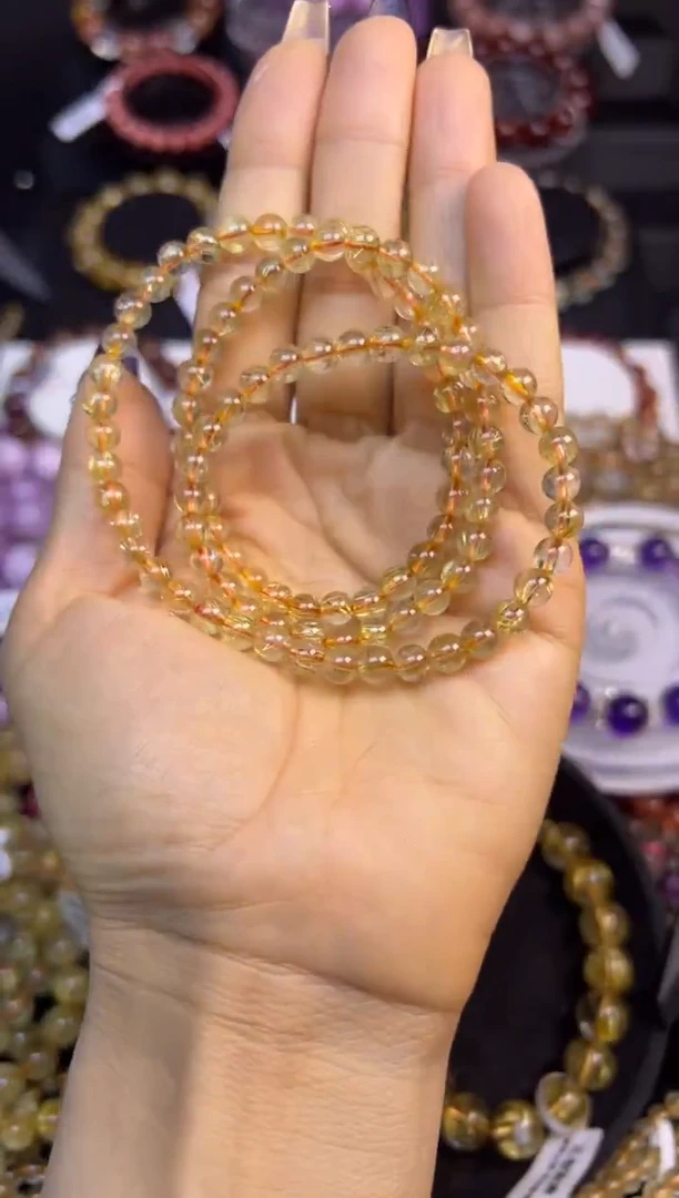 未镶嵌手串水晶金发晶三圈5.6mm