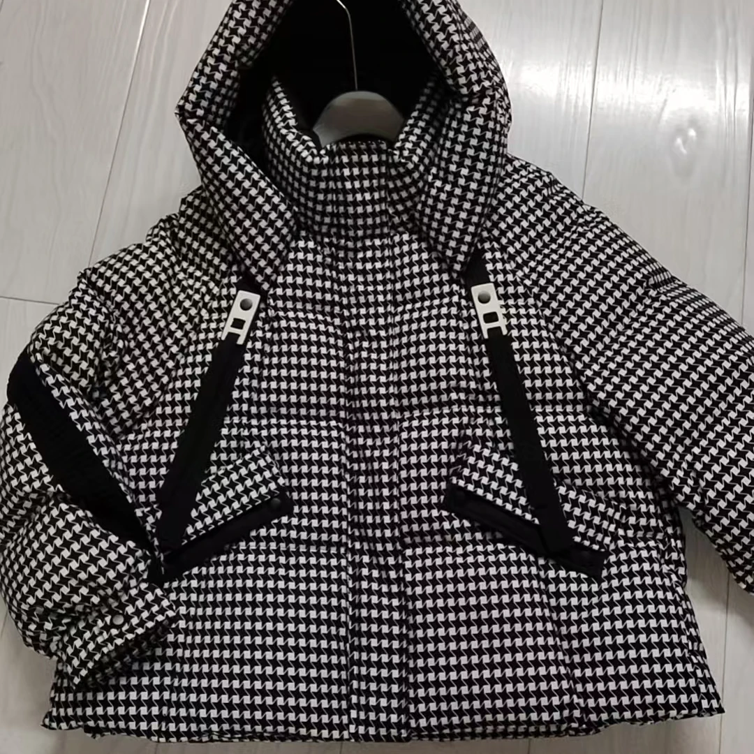 【七彩衣】格子羽绒服90白鸭绒