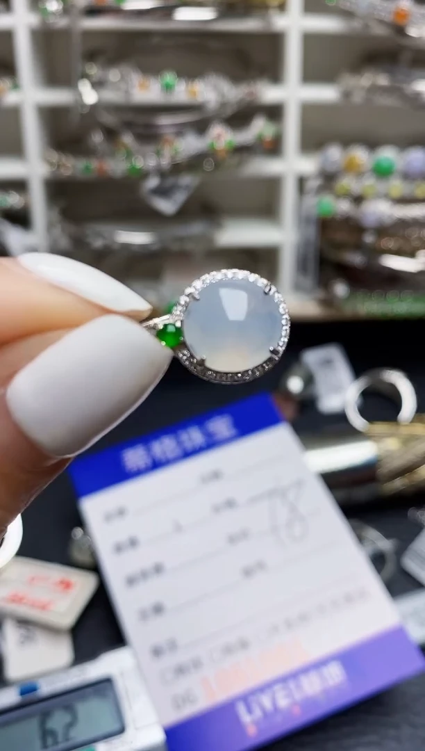 翡翠戒指银S925镶嵌1661