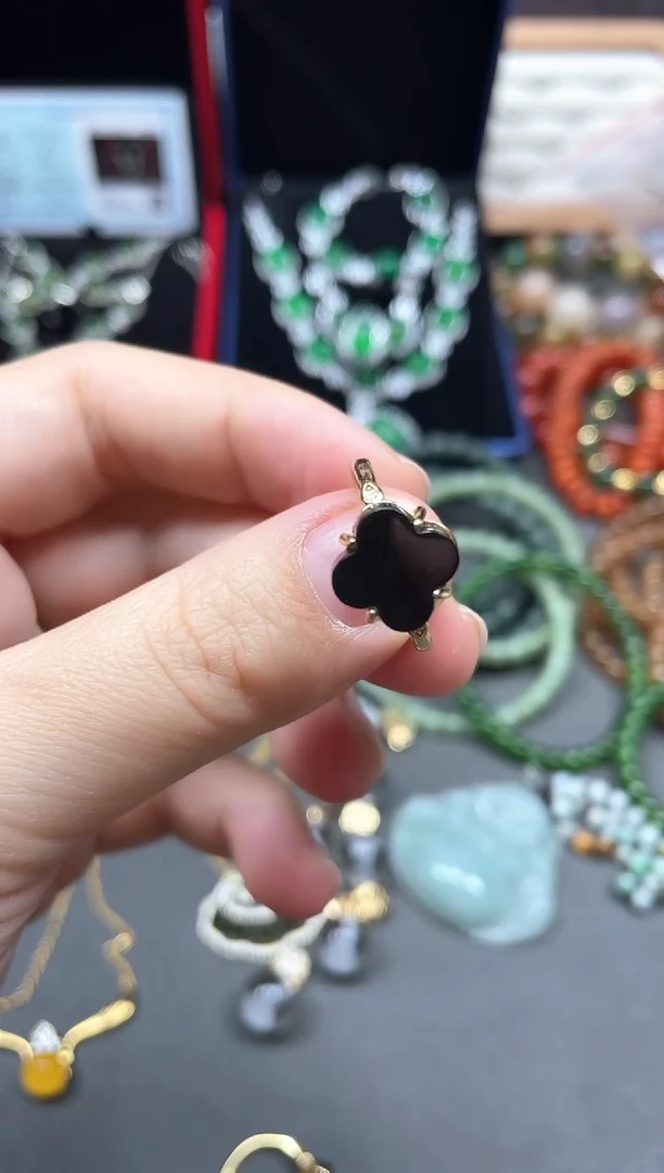 吊坠(赠链)未镶嵌和田玉（墨玉）多样性发货拍一发一