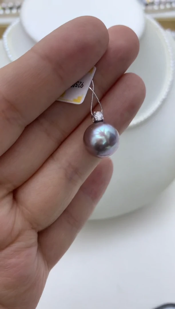 颈饰银S925镶嵌淡水珍珠w2