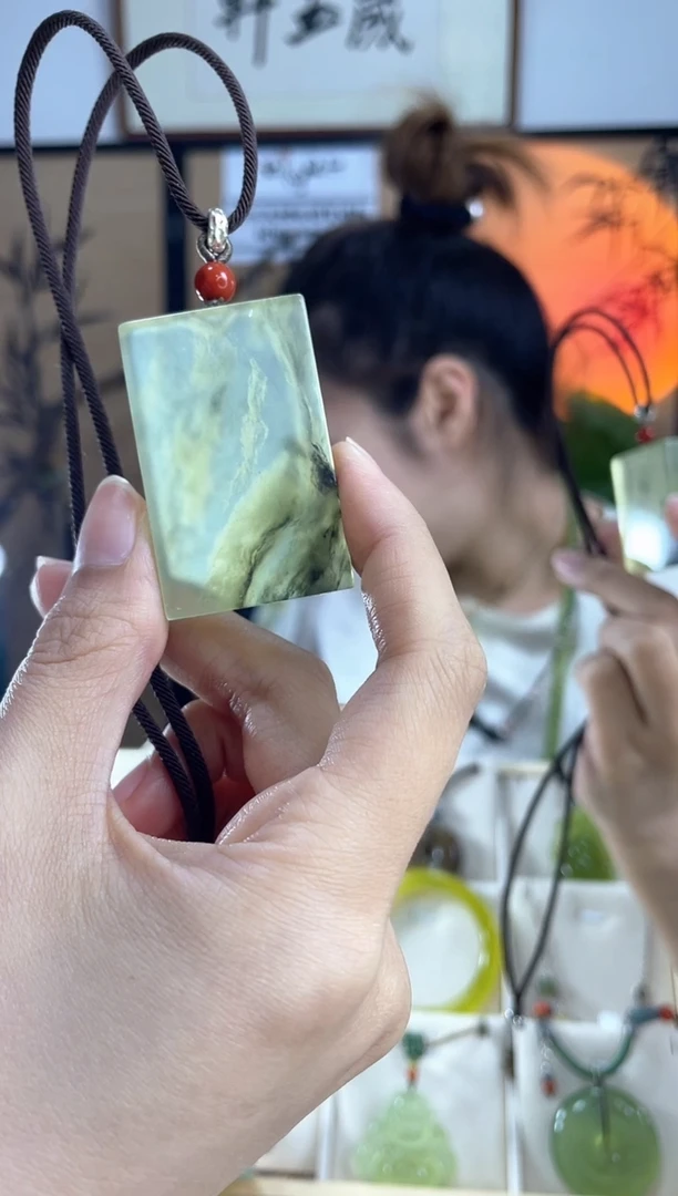 岫玉银S925镶嵌吊坠多样性发货其中发一