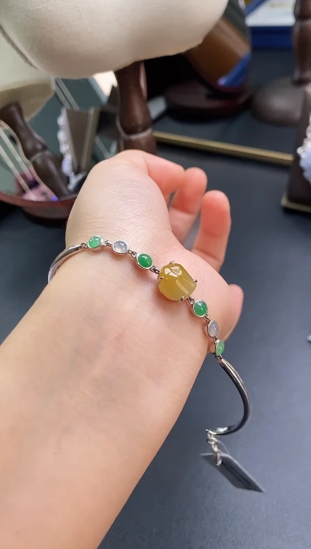 颈饰银S925镶嵌翡翠17462