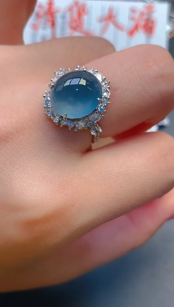 【闪购商品】翡翠耳饰银S925镶嵌天然A货翡翠1