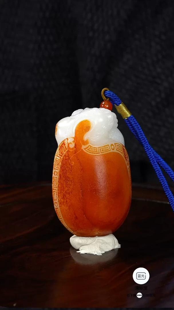 未镶嵌和田玉把件蒸**上荣华富贵