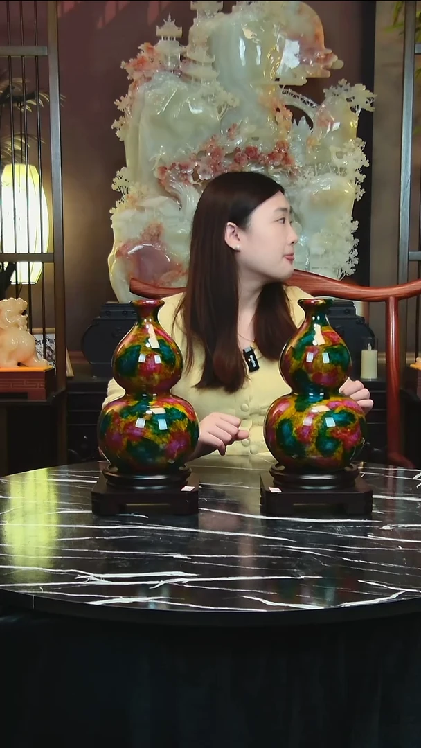 石材家居摆件葫芦一对