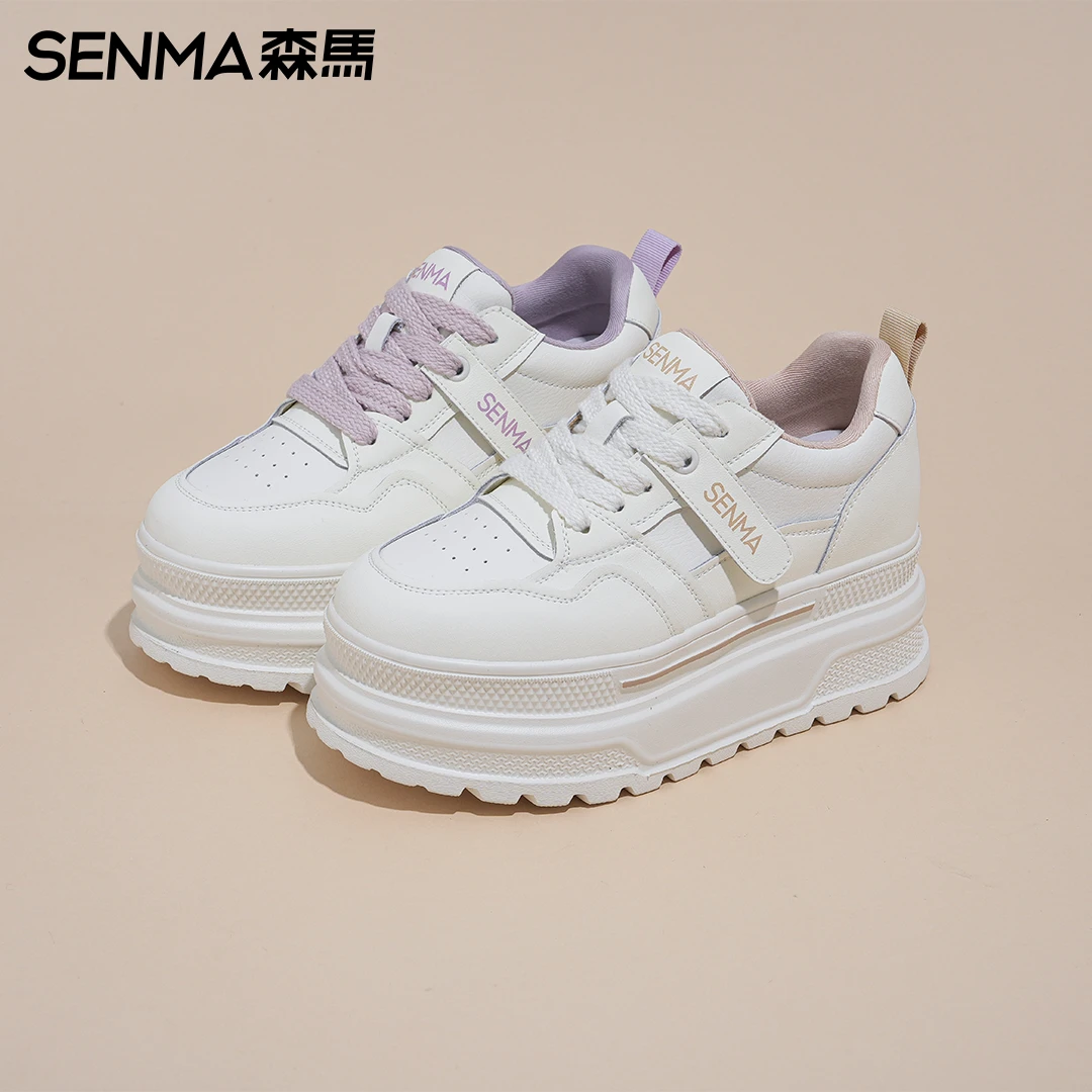 SENMA/森马2025森马新款时尚休闲软底小白鞋新款百搭厚底休闲鞋