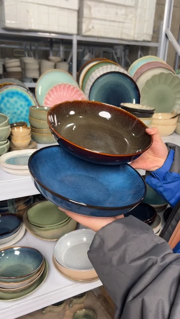 陶瓷外贸尾货瑕疵满20包邮X2 深盘组合