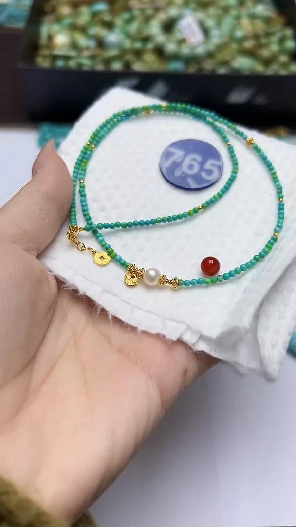 玛瑙/玉髓项链银S925镶嵌765