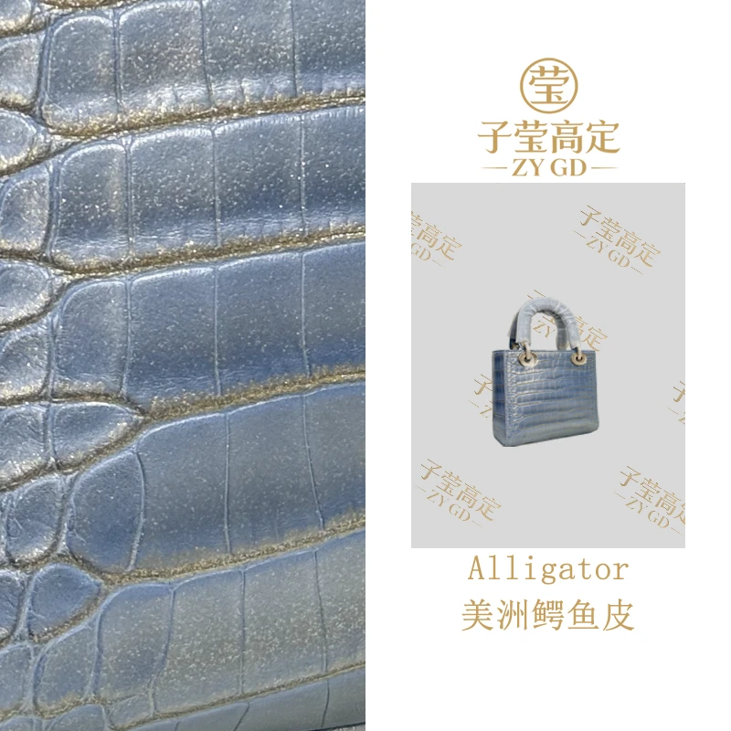 【子莹高定】私定20CM人鱼姬美洲鳄鱼皮全手工蜡线缝制手提单肩包