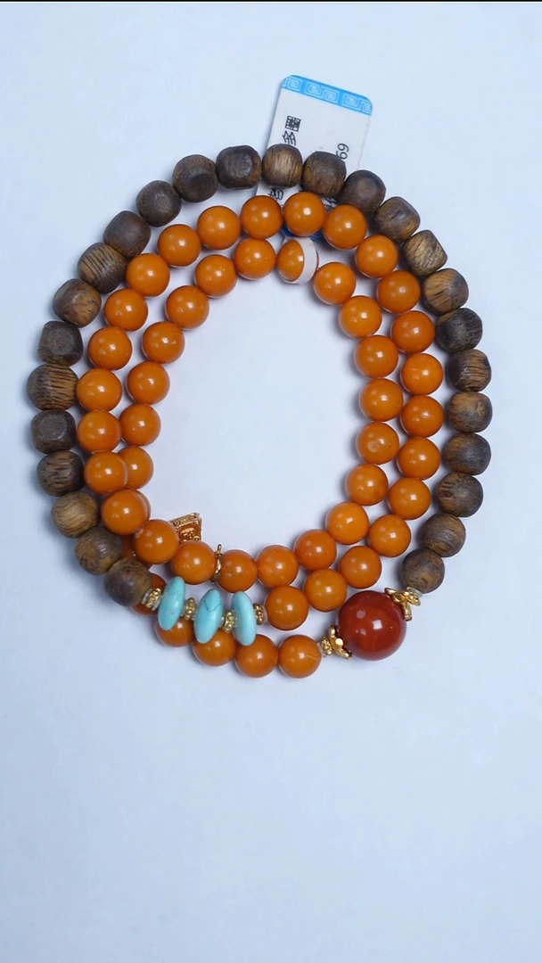 手链蜜蜡未镶嵌老蜡沉香多圈6mm