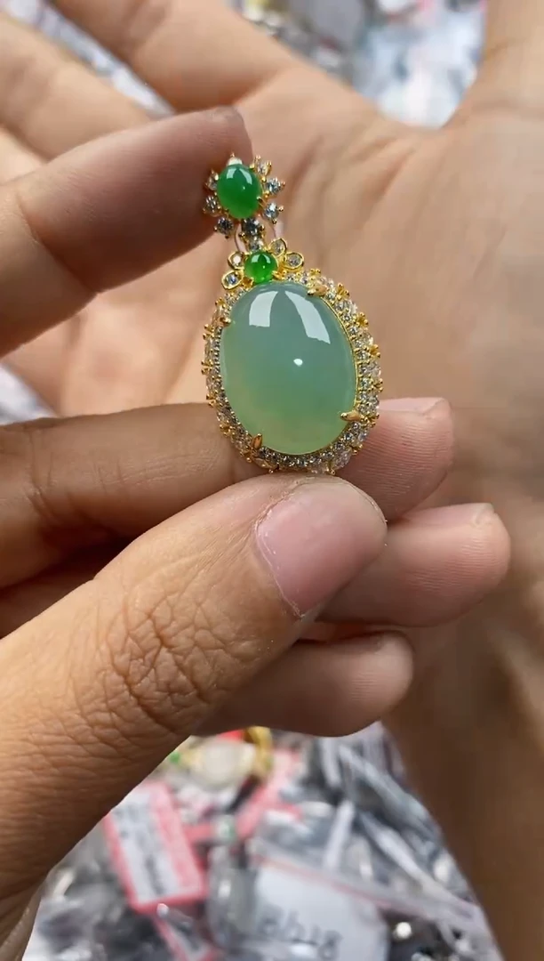 银S925镶嵌戒指翡翠11               2