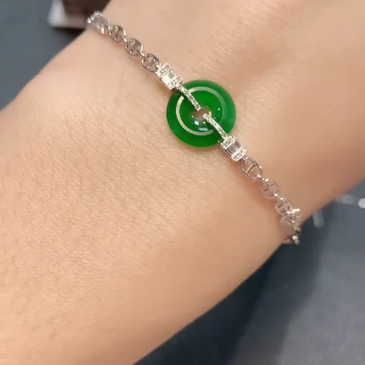 【云中意】-18K金翡翠手链 - 多样性发货一件