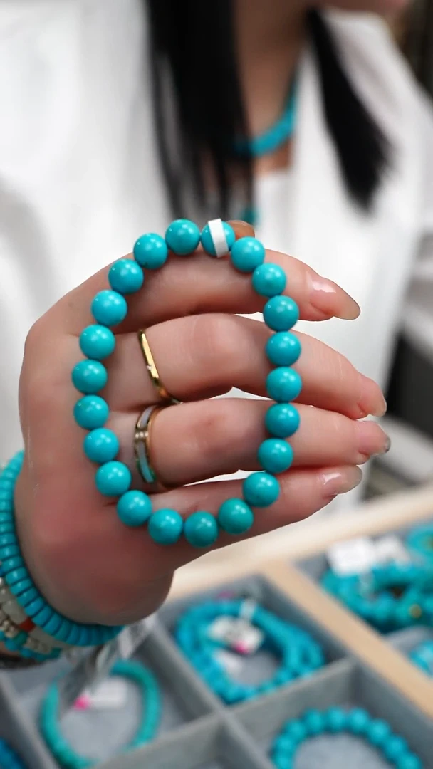 未镶嵌绿松石手链B0195