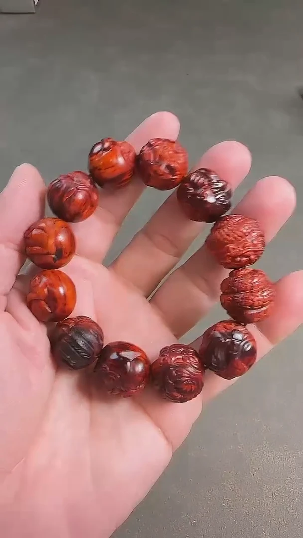 手串/手链小叶紫檀483145-紫檀2.0十二生肖芝麻点