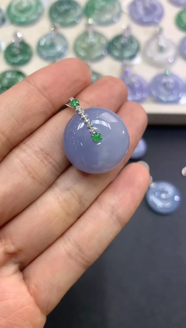 【闪购商品】翡翠吊坠(不含链)18K金镶嵌a28多样性一件发紫货有色差