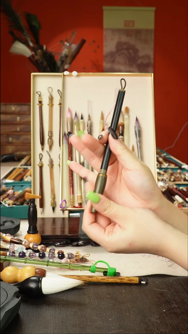 6号孤品高货毛笔链接 清水试笔 蘸墨不退