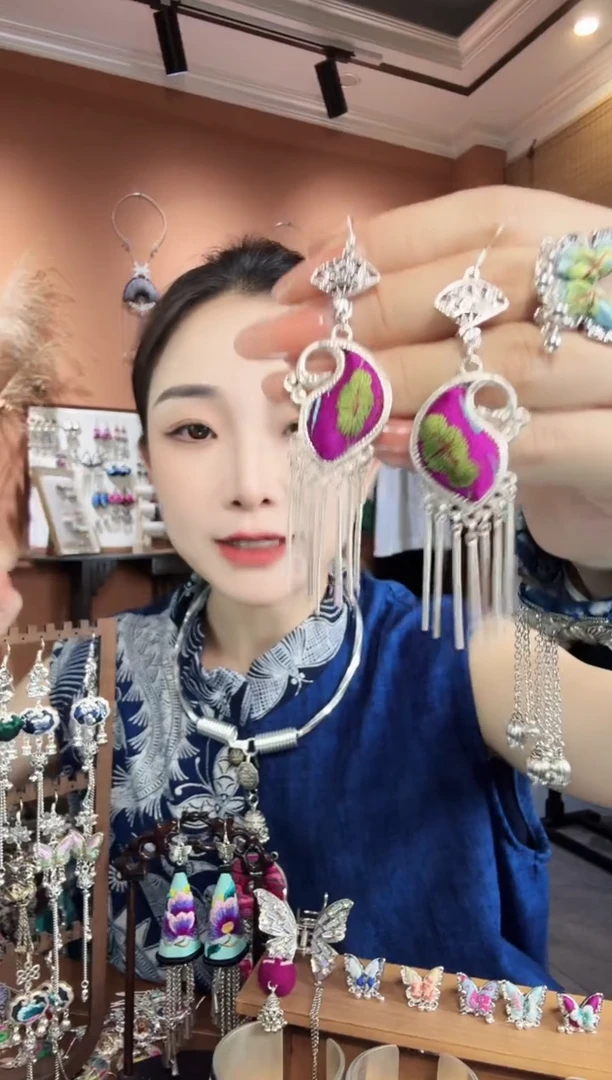 刺绣纯手工民族风耳环