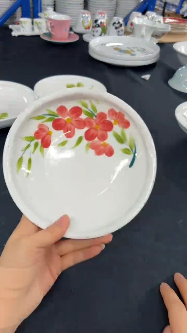 瓷片景德镇高温釉中彩-小月亮盘开播福利