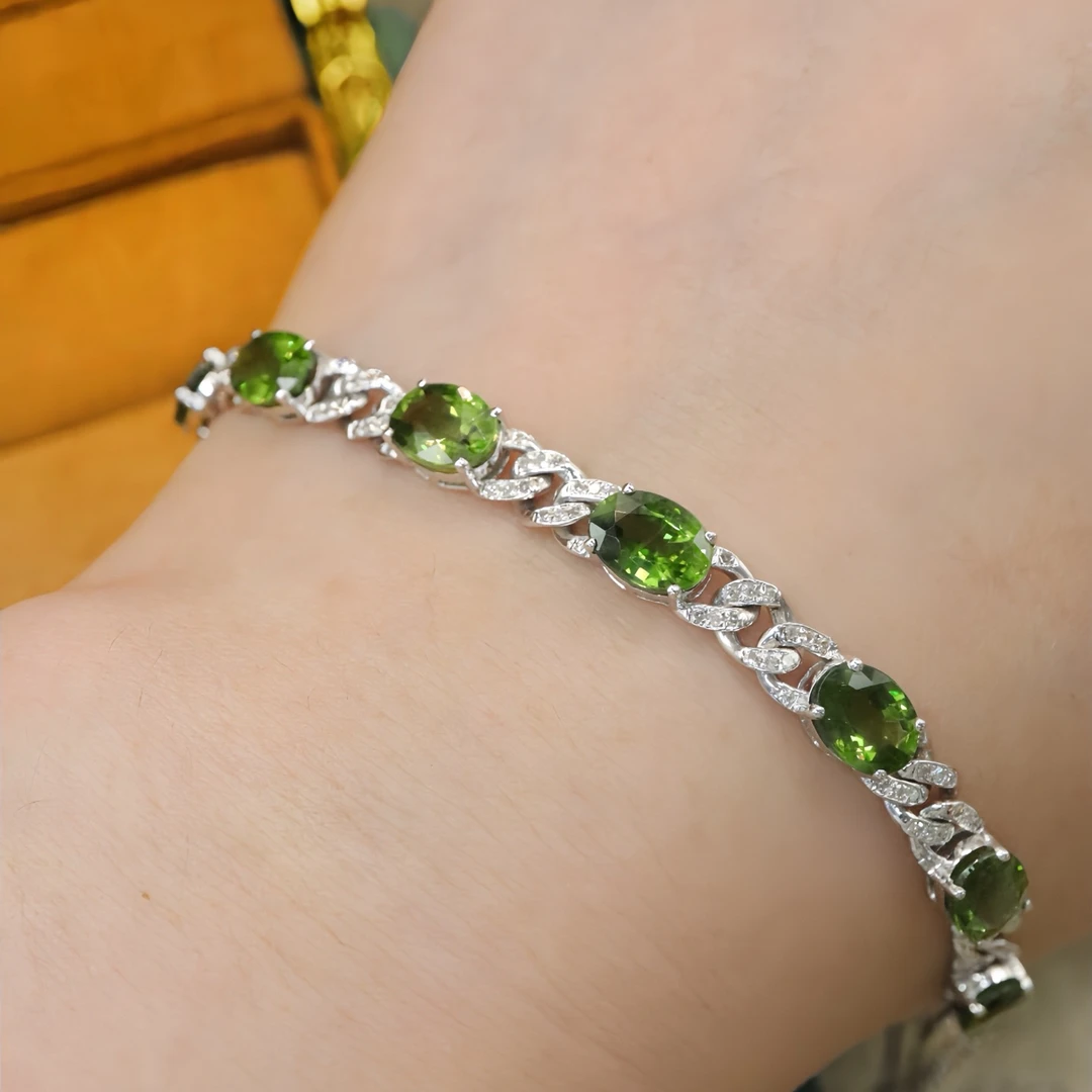 18K金彩色蓝宝石手链 -绿蓝宝-拆单  勿拍