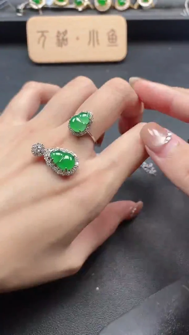 银S925镶嵌戒指翡翠54151
