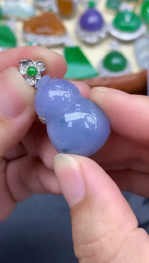 颈饰18K金镶嵌翡翠473-中国好珍宝